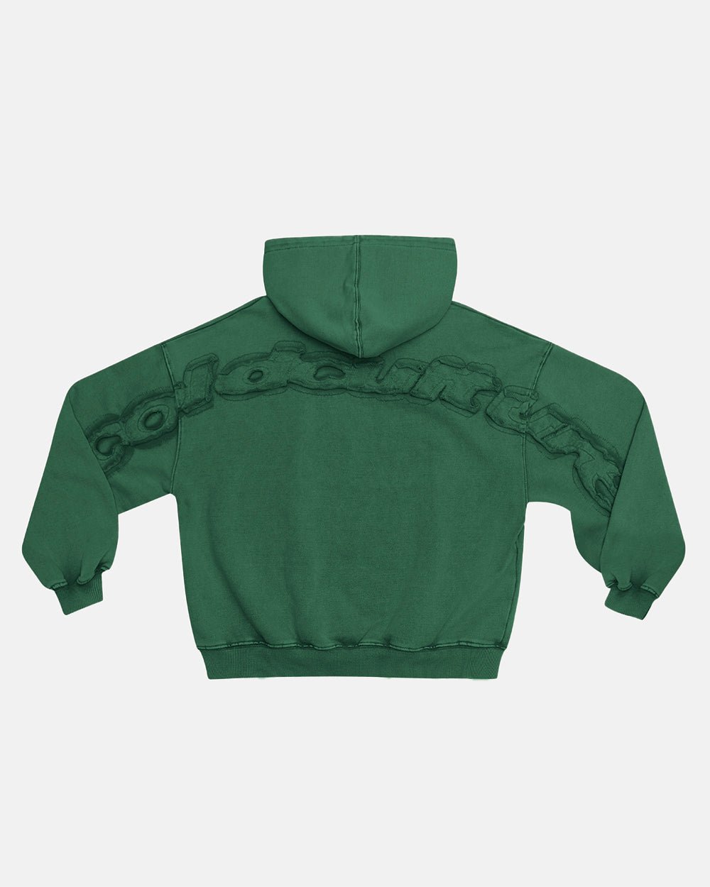 HOODIE CURVADO DE ESTILO DISTRESSED VERDE