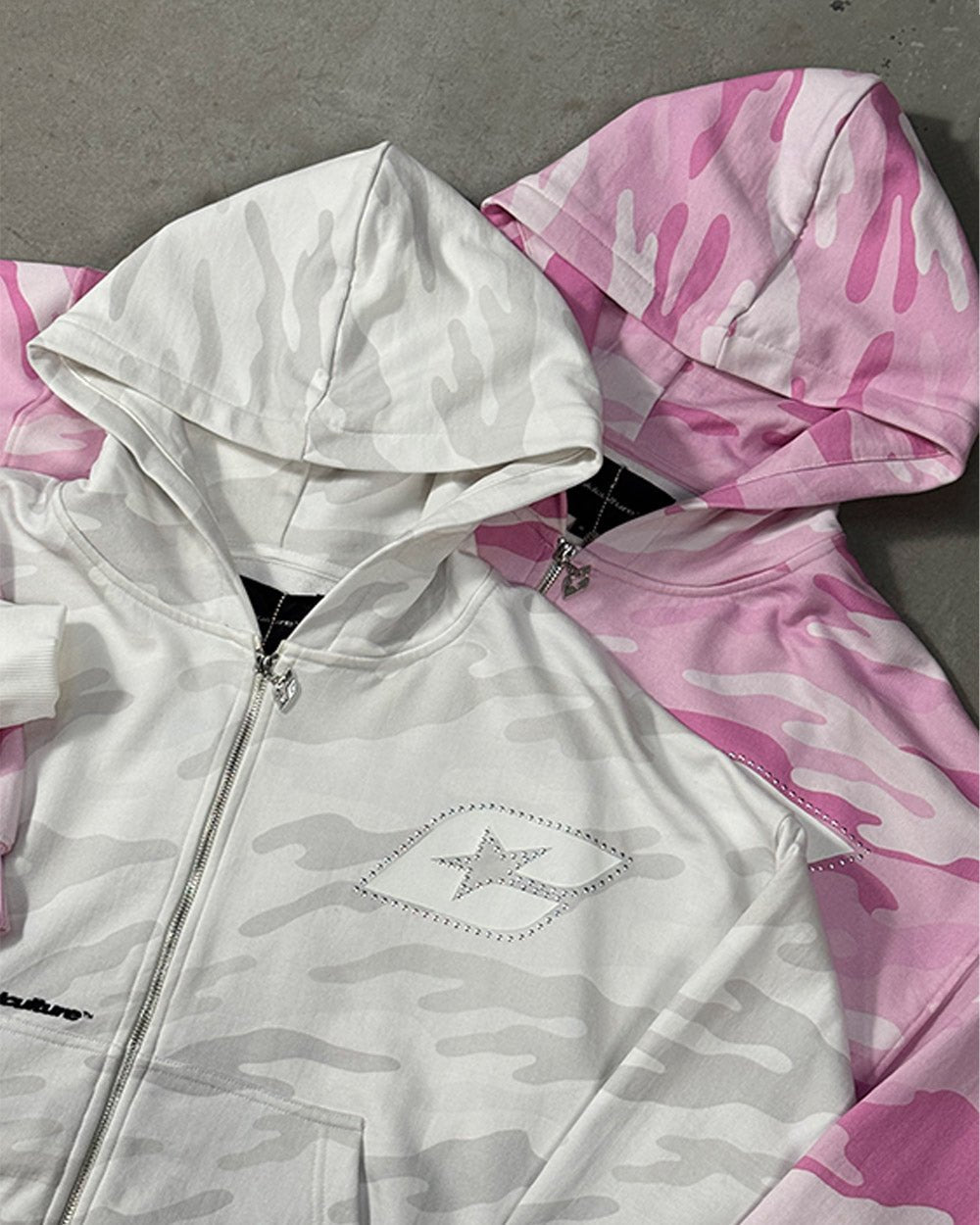 CAMO ZIP HOODIE GRIS