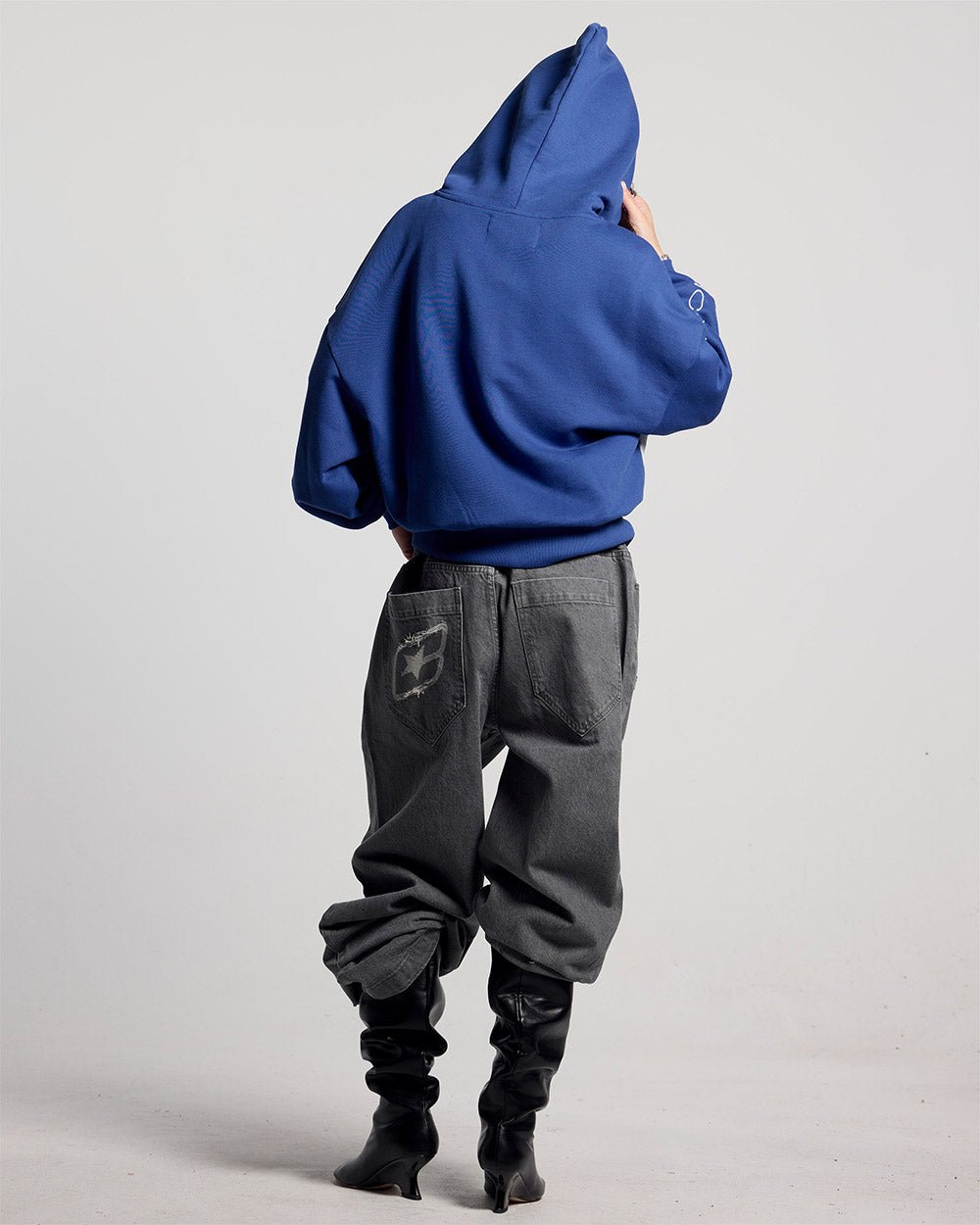 PRESTIGE ZIP HOODIE AZUL Y BLANCO