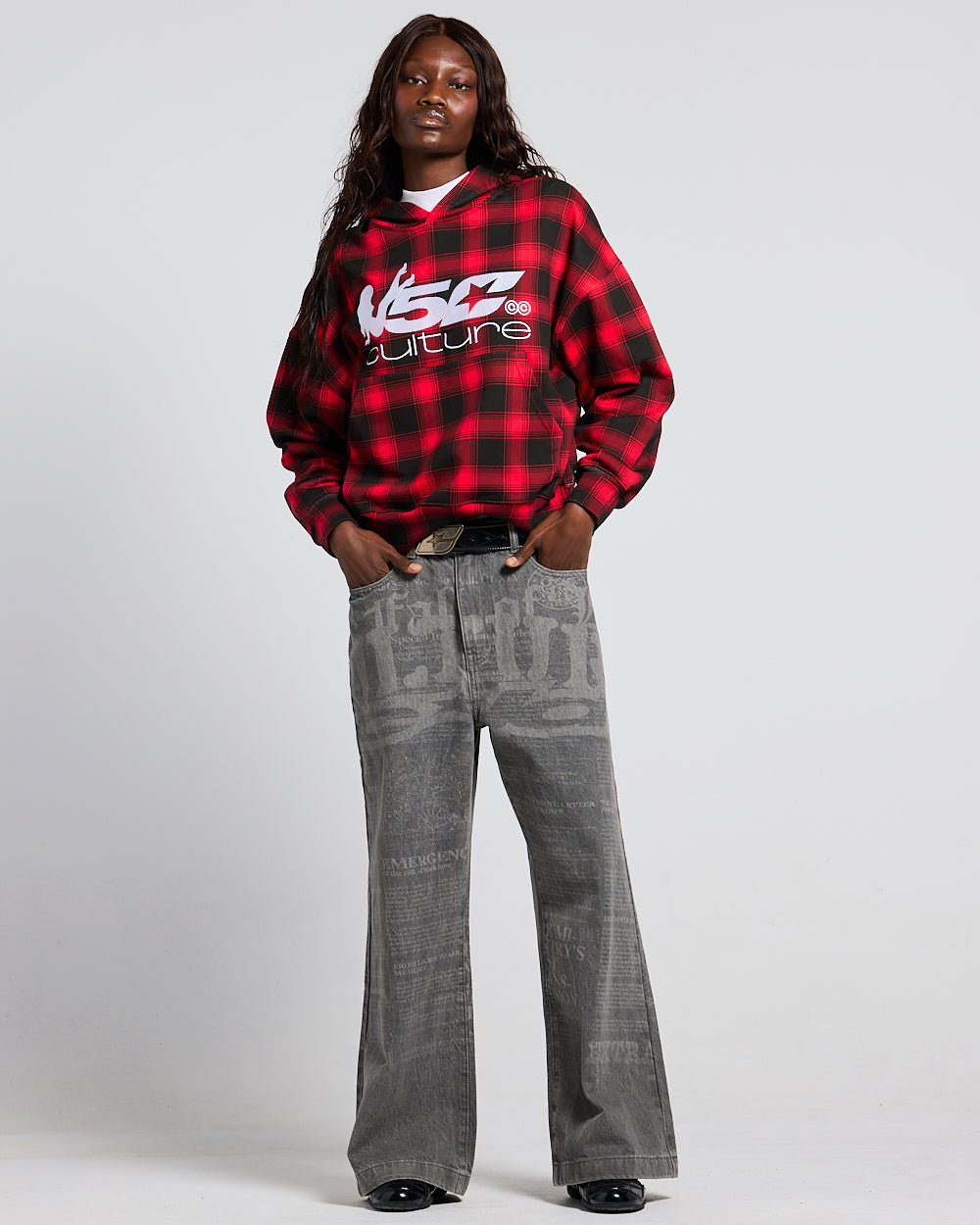 CHALECO TARTAN ROJO